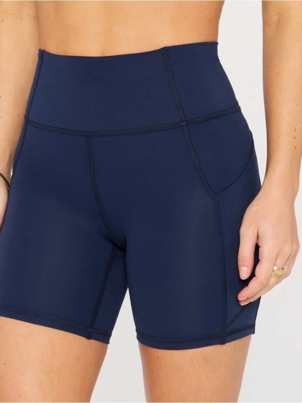 Fabletics Oasis Pureluxe 6 inch High-Waist Shorts- brand new, Navy